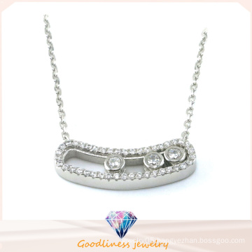 Special Design and Newest White Stone Pretty Set Silver Fashion Jewelry Necklace (N6597)